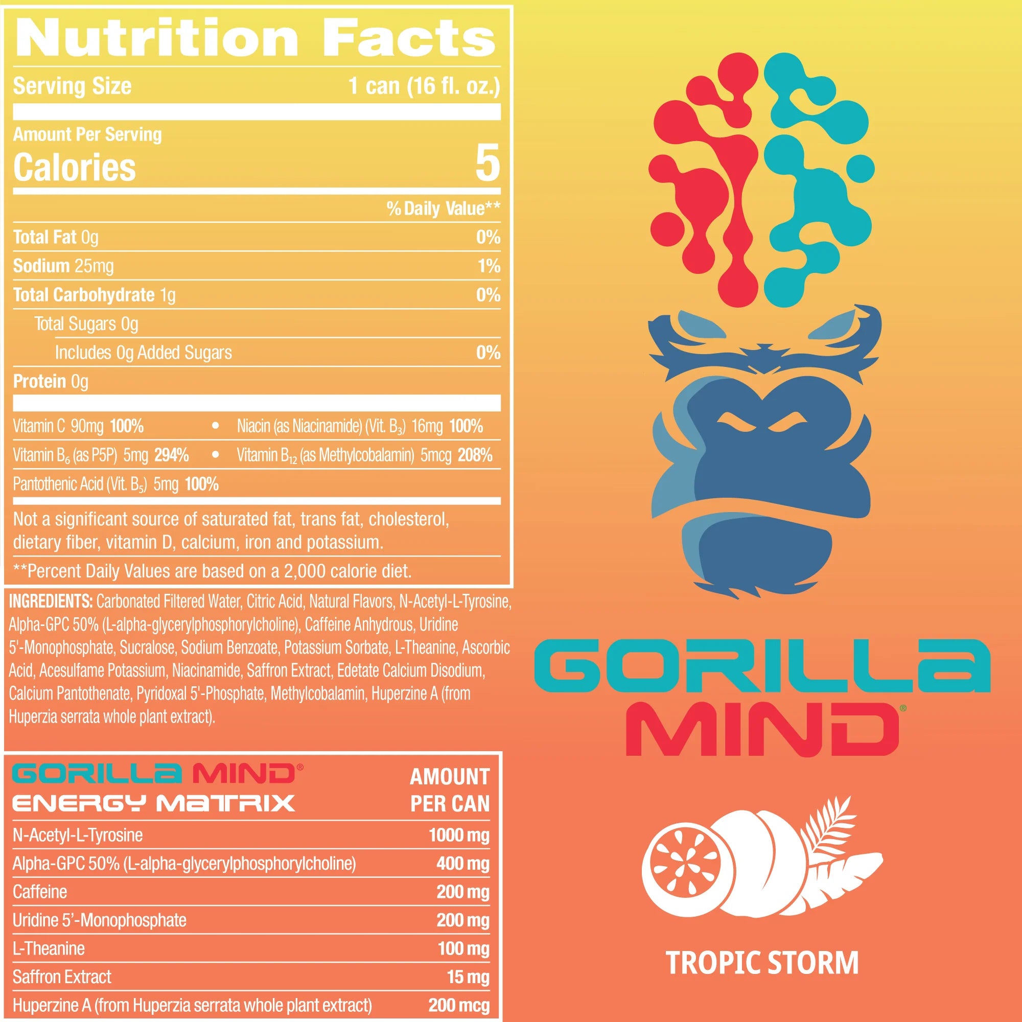 Tropic Storm Nutrition Facts